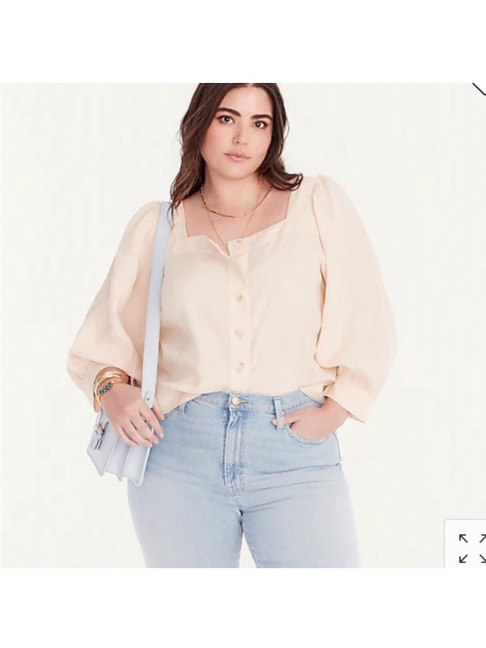 J. Crew Squareneck Button-Front Linen Top sz small